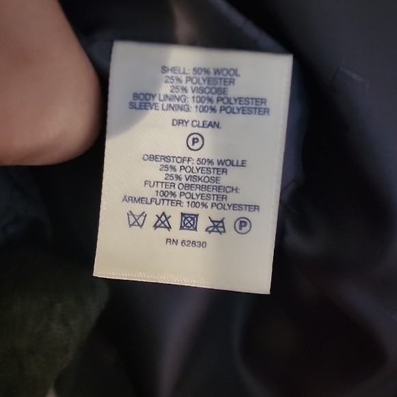 Lands' End Gray Wool-Blend Pea Coat Timeless Style - Picture 5 of 5